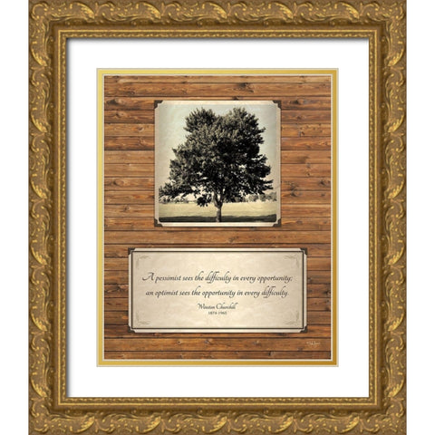 Opportunity Gold Ornate Wood Framed Art Print with Double Matting by Jones, John