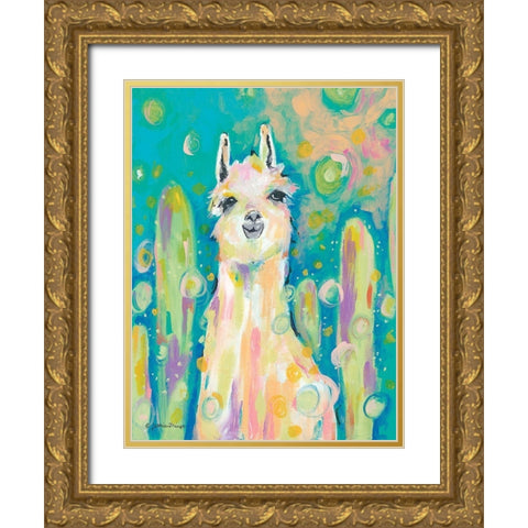 Afternoon in the Cactus Garden Gold Ornate Wood Framed Art Print with Double Matting by Mingo, Jessica