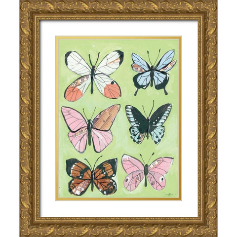 Butterfly Beauty Gold Ornate Wood Framed Art Print with Double Matting by Mingo, Jessica