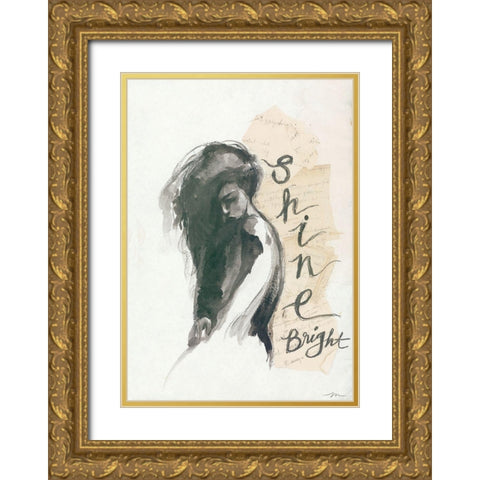 Shine Bright Gold Ornate Wood Framed Art Print with Double Matting by Mingo, Jessica