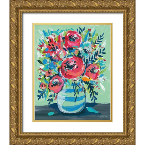 Sophias Flowers Gold Ornate Wood Framed Art Print with Double Matting by Mingo, Jessica
