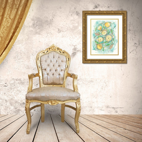 Make Lemonade Gold Ornate Wood Framed Art Print with Double Matting by Mingo, Jessica