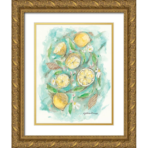 Make Lemonade Gold Ornate Wood Framed Art Print with Double Matting by Mingo, Jessica