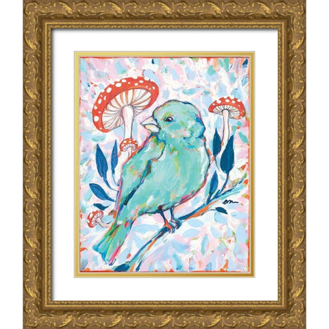 Mushroom Forest Gold Ornate Wood Framed Art Print with Double Matting by Mingo, Jessica