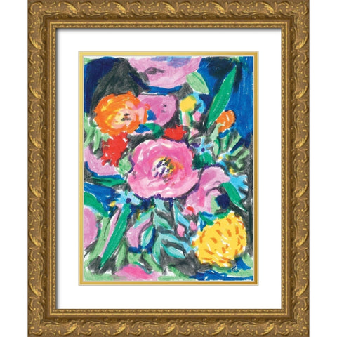 Bright Florals Gold Ornate Wood Framed Art Print with Double Matting by Mingo, Jessica