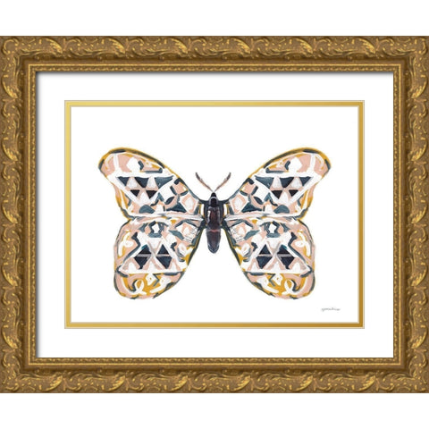 Butterfly Penny Gold Ornate Wood Framed Art Print with Double Matting by Mingo, Jessica