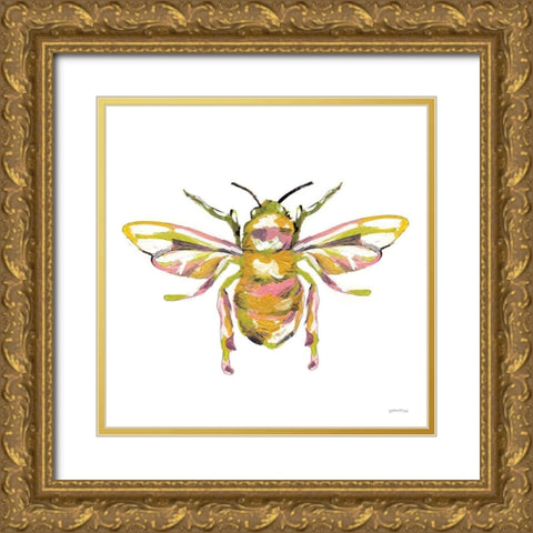 Busy Bee Gold Ornate Wood Framed Art Print with Double Matting by Mingo, Jessica