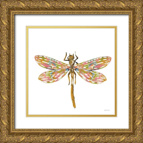 Dainty Dragonfly Gold Ornate Wood Framed Art Print with Double Matting by Mingo, Jessica