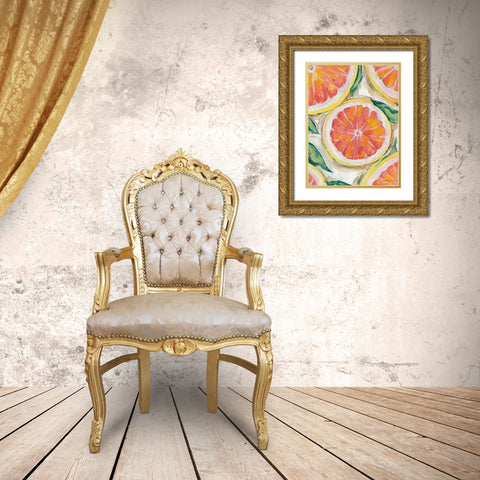 Blood Orange Gold Ornate Wood Framed Art Print with Double Matting by Mingo, Jessica