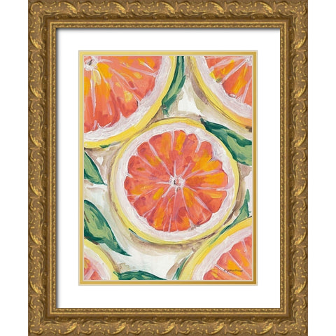 Blood Orange Gold Ornate Wood Framed Art Print with Double Matting by Mingo, Jessica