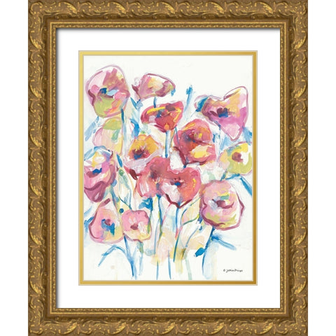 Colorful Floral II Gold Ornate Wood Framed Art Print with Double Matting by Mingo, Jessica