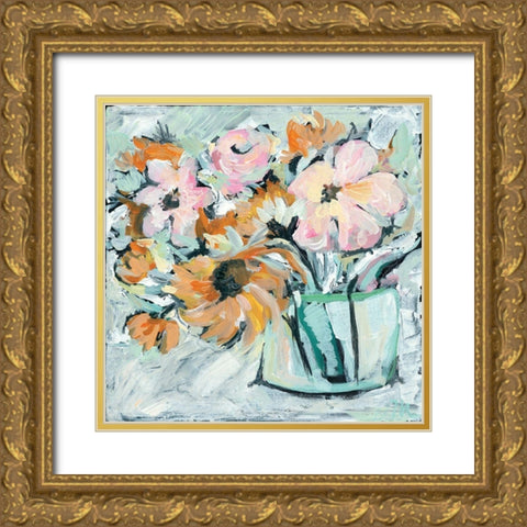 Meadow Flowers Gold Ornate Wood Framed Art Print with Double Matting by Mingo, Jessica