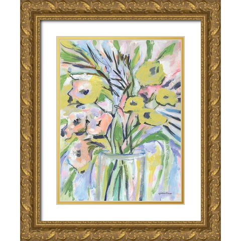 Floral Gold I Gold Ornate Wood Framed Art Print with Double Matting by Mingo, Jessica