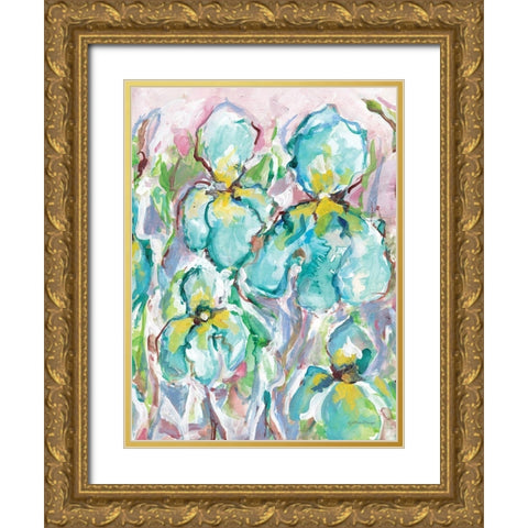 Wild Iris I Gold Ornate Wood Framed Art Print with Double Matting by Mingo, Jessica
