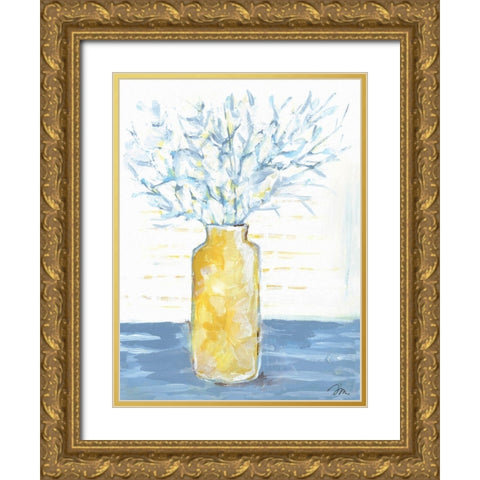 Blue Branches   Gold Ornate Wood Framed Art Print with Double Matting by Mingo, Jessica