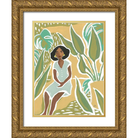 Warm Sunshine Gold Ornate Wood Framed Art Print with Double Matting by Mingo, Jessica