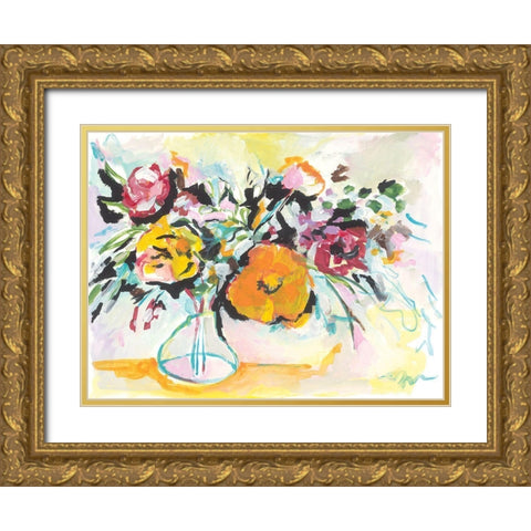 Smile I Gold Ornate Wood Framed Art Print with Double Matting by Mingo, Jessica