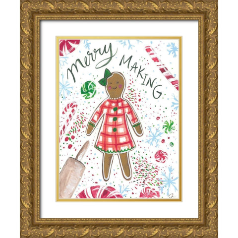 Merry Making Gold Ornate Wood Framed Art Print with Double Matting by Mingo, Jessica