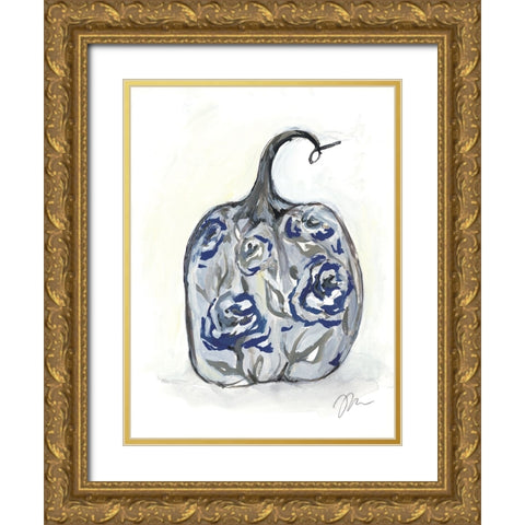 Floral Pumpkin Gold Ornate Wood Framed Art Print with Double Matting by Mingo, Jessica