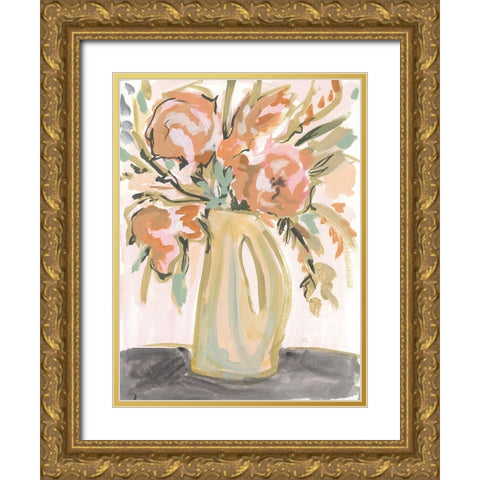 Boho Floral III Gold Ornate Wood Framed Art Print with Double Matting by Mingo, Jessica