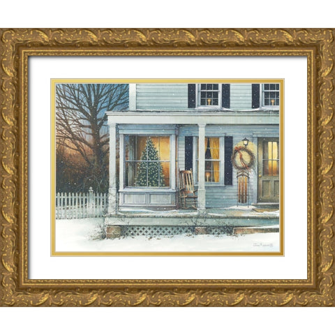 December Glow Gold Ornate Wood Framed Art Print with Double Matting by Rossini, John