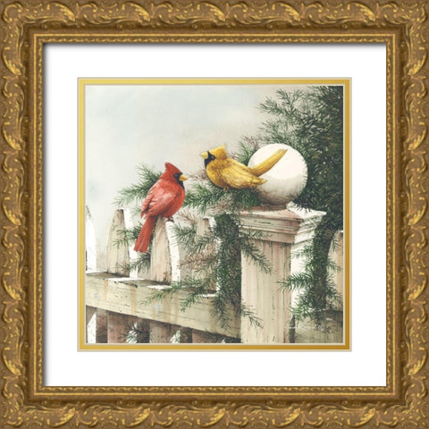 The Fence Sitters Gold Ornate Wood Framed Art Print with Double Matting by Rossini, John