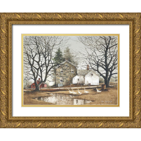 Cold Swim Gold Ornate Wood Framed Art Print with Double Matting by Rossini, John