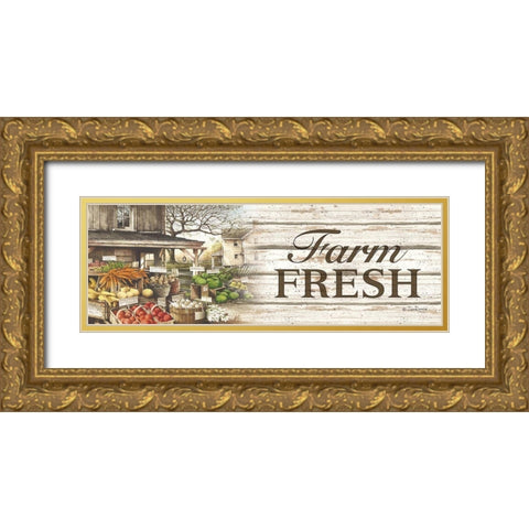 Farm Fresh Gold Ornate Wood Framed Art Print with Double Matting by Rossini, John