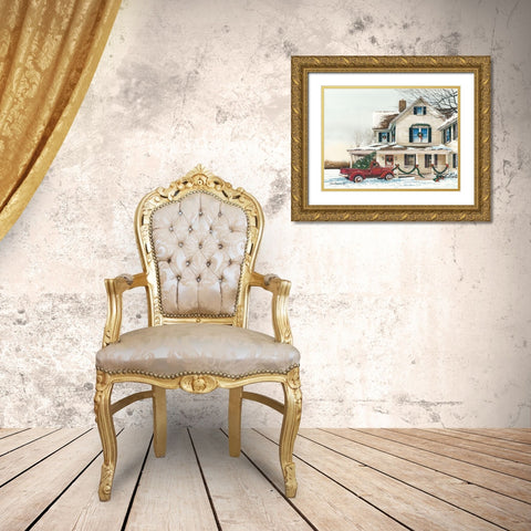 Preparing for Christmas Gold Ornate Wood Framed Art Print with Double Matting by Rossini, John