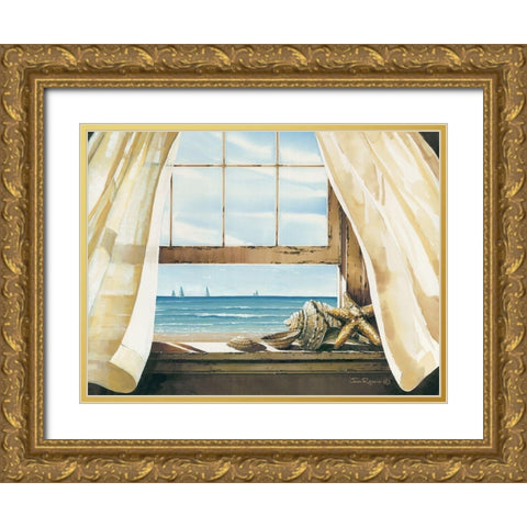 Beach Treasures Gold Ornate Wood Framed Art Print with Double Matting by Rossini, John