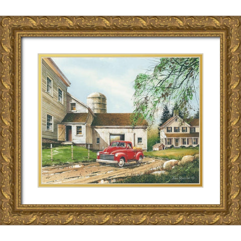 Rural Living Gold Ornate Wood Framed Art Print with Double Matting by Rossini, John