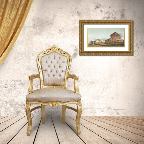 Farm Life Gold Ornate Wood Framed Art Print with Double Matting by Rossini, John