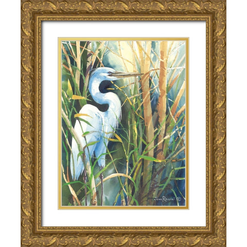 His Stoic Patience Gold Ornate Wood Framed Art Print with Double Matting by Rossini, John