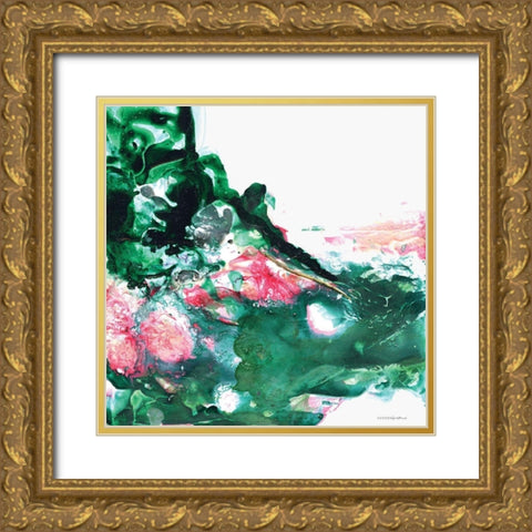 Petals 1 Gold Ornate Wood Framed Art Print with Double Matting by Kamdon Kreations