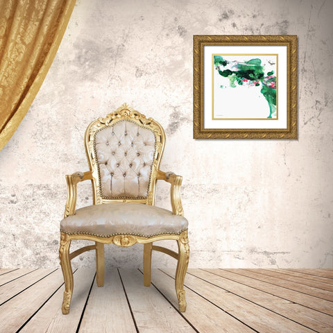Petals 2 Gold Ornate Wood Framed Art Print with Double Matting by Kamdon Kreations