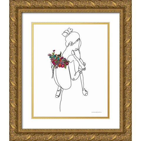Farmers Market Gold Ornate Wood Framed Art Print with Double Matting by Kamdon Kreations