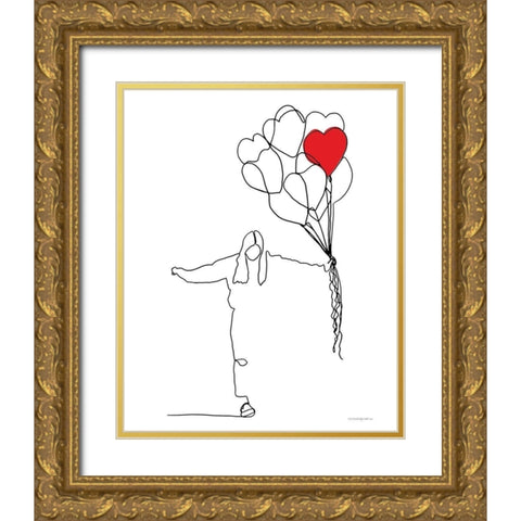Love Gold Ornate Wood Framed Art Print with Double Matting by Kamdon Kreations
