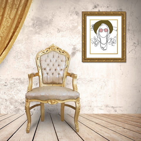 Hey Queen Gold Ornate Wood Framed Art Print with Double Matting by Kamdon Kreations