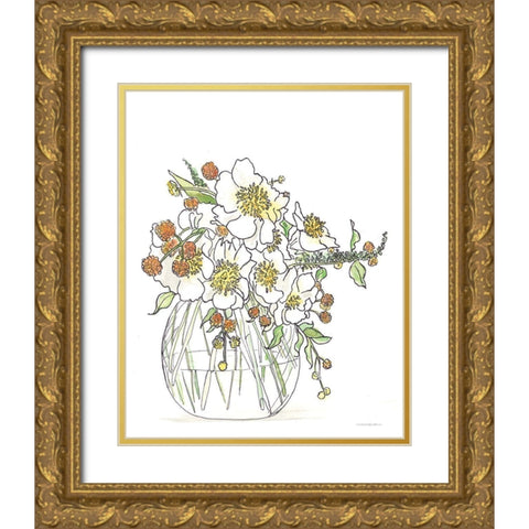 Sweet Smells Gold Ornate Wood Framed Art Print with Double Matting by Kamdon Kreations