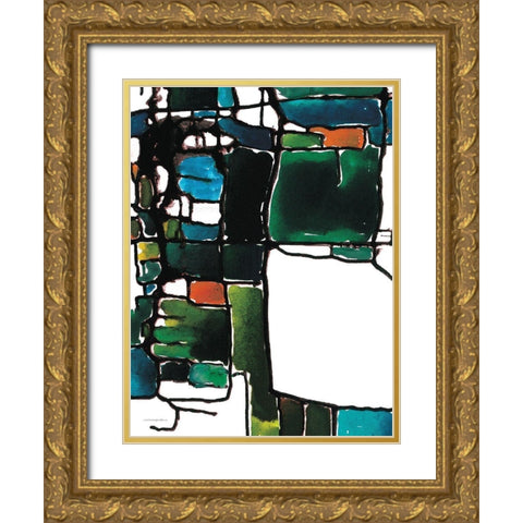 A Little Bit Mod Gold Ornate Wood Framed Art Print with Double Matting by Kamdon Kreations