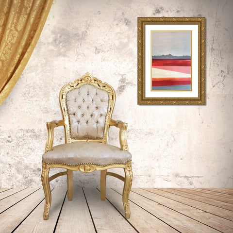 Mod Range 1 Gold Ornate Wood Framed Art Print with Double Matting by Kamdon Kreations