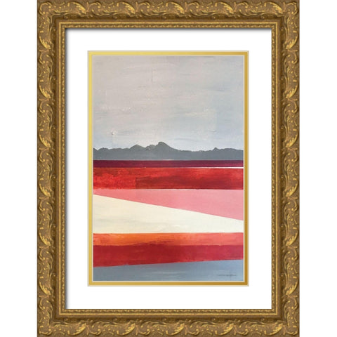 Mod Range 1 Gold Ornate Wood Framed Art Print with Double Matting by Kamdon Kreations