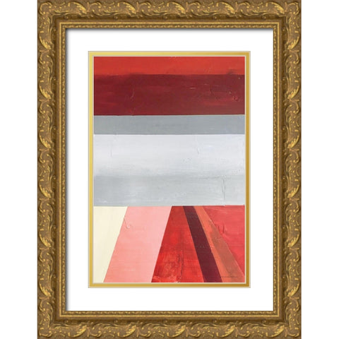 Mod Range 3 Gold Ornate Wood Framed Art Print with Double Matting by Kamdon Kreations
