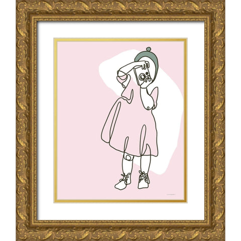 Toddler and Camera Gold Ornate Wood Framed Art Print with Double Matting by Kamdon Kreations