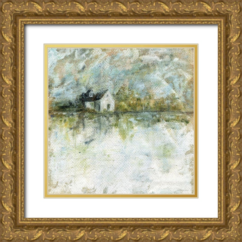 Clean Linen   Gold Ornate Wood Framed Art Print with Double Matting by Kamdon Kreations