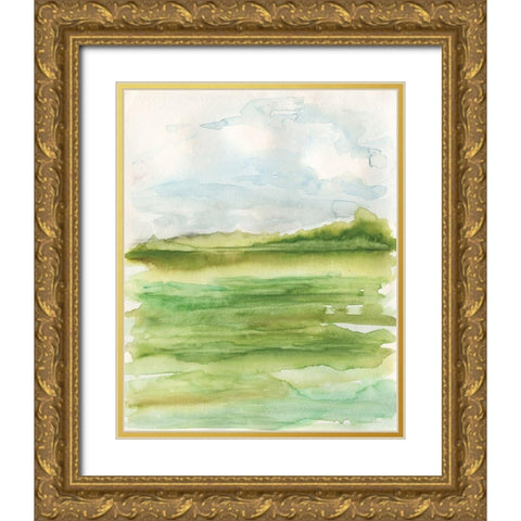 Spring Dew Gold Ornate Wood Framed Art Print with Double Matting by Kamdon Kreations