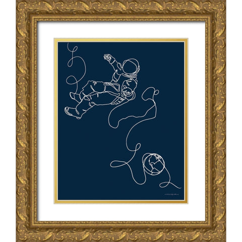 Lines in Space 1     Gold Ornate Wood Framed Art Print with Double Matting by Kamdon Kreations