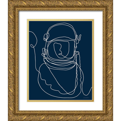 Lines in Space 2   Gold Ornate Wood Framed Art Print with Double Matting by Kamdon Kreations