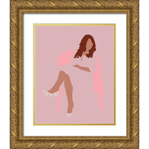 Julia Gold Ornate Wood Framed Art Print with Double Matting by Kamdon Kreations