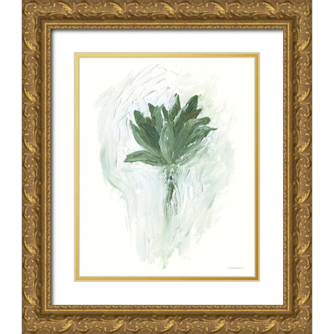 A Whole Bunch of Sage Gold Ornate Wood Framed Art Print with Double Matting by Kamdon Kreations